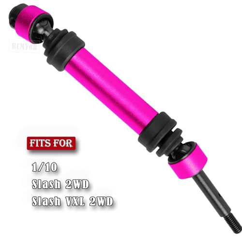 Rear Drive Shaft CVD & Front Axles Upgrades Part for 1/10 Slash 2WD/Slash VXL 2WD,Stainless Steel #45 Driveshaft with Hex,Pink - color: Pink - Parts