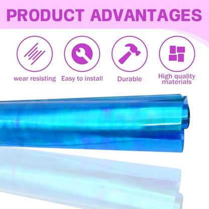 Automotive Universal Car Lamp Film 15.7 X 48inch Cuttable and Stretchability, Non-Marking Self-Adhesive Decals Car Decor, Car Headlight Taillight Fog Lamp Packaging Protective Film, Blue