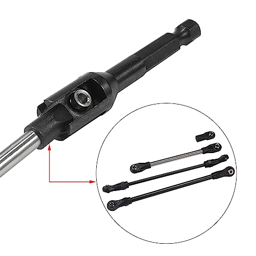 RC Tool kit Quick Assembly Tool Ball Joint Wrench with 1/4'' Hex Shank Fit 5347 Rod Ends for 1/10 RC Crawler Links Building TRX4 SCX10 TF2 VS4-10 RC Tool Set (Rod Ends Assembly Tool Black) (Silver) - color: Silver