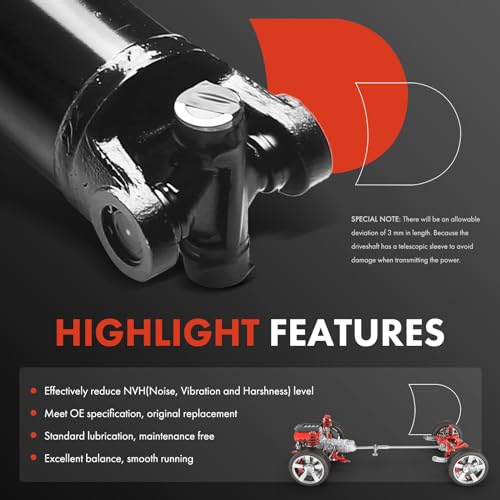 A-Premium Rear Drive Shaft Driveshaft Assembly Complete Prop Shaft | Compatible with Chevrolet Colorado & GMC Canyon 2004-2012, RWD, Replace# 15126587, 15173138, Eliminates Drivetrain Vibration - size: Rear, style: RWD