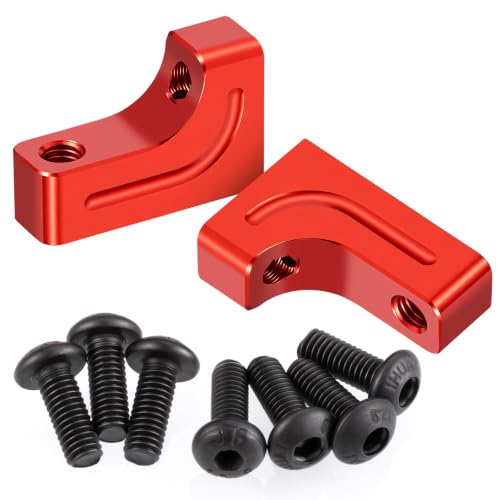 4PCS RC Aluminum Alloy Servo Mounts 1/10th RC Crawler Car CNC Machined Aluminum Servo Mount for SCX10 90047 Wrangler 1/10 RC Crawler Car Upgrades (Red) - color: Red