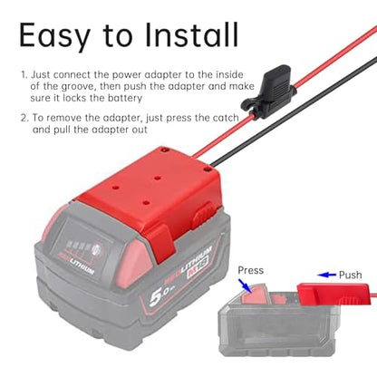 2Pcs Battery Adapter Kit 14.4V/18V/20V Multi-Voltage Battery Converter | with Switch 12 AWG Wire 30A Fuses for Power Tools Ride-On Toys