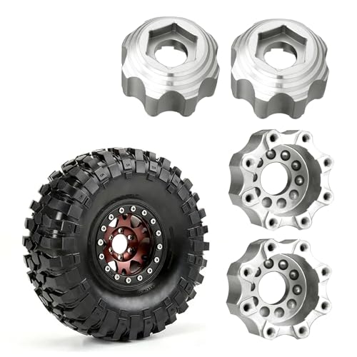 kingsea 4 Pcs RC 8X32 to 17MM Wheel Hex Adapters Aluminum Hex Adapters Compatible with Pro-Line RC Car Upgrades Parts #6353-00 6345-00, Silver - color: Silver