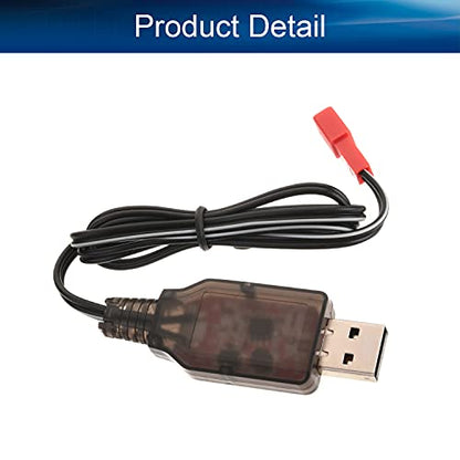 Heyiarbeit JST-2P USB Charging Cable for RC Car 7.2V 250mA Ni-MH Ni-CD Battery 1pcs - size: JST-2P 1Pcs