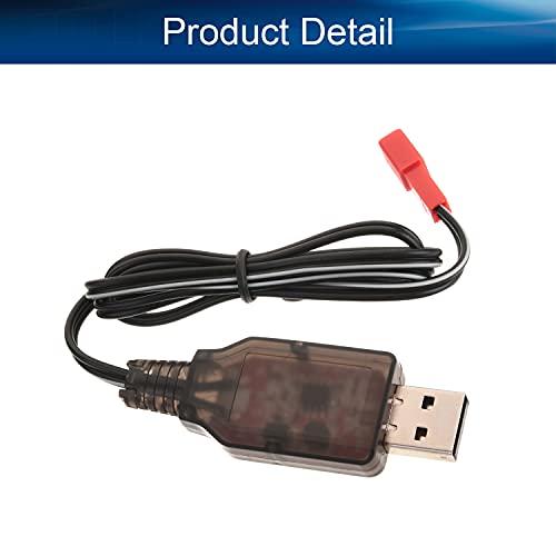 Heyiarbeit JST-2P USB Charging Cable for RC Car 7.2V 250mA Ni-MH Ni-CD Battery 1pcs - size: JST-2P 1Pcs