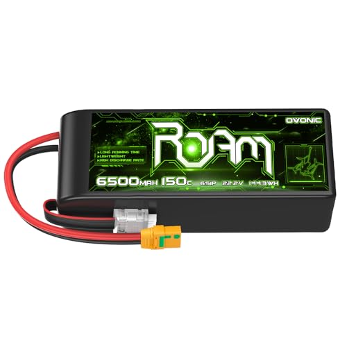 OVONIC Roam Series 6S Lipo Battery 6500mAh 6S1P 150C 22.2V Long Range Lipo Battery with XT90-S Anti Spark Plug for 6-10 Inch Long Range Cenilifter Multirotor X-Class