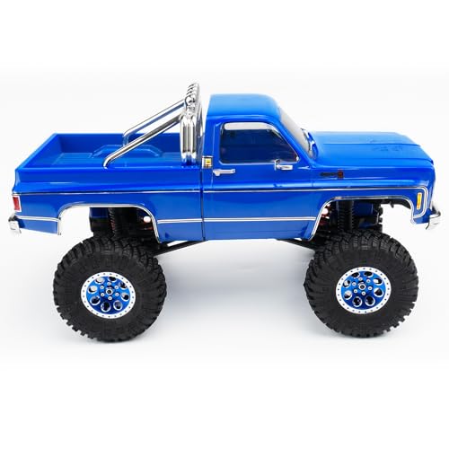 1.3 Beadlock Wheel Rims for SCX24 TRX4M Upgrade 1/24 1/18 RC Crawler Car (Blue) - color: Blue