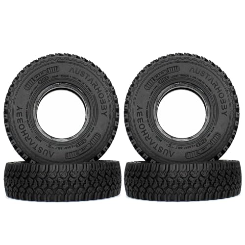 RC Car Tires,WONFAST 4PCS 1.55 inch Mud Wheel Tyre Terrain Crawler Rubber Tires Foam Insert for 1:10 RC Crawler Car for Axial 90069 TF2 D90 CC01 LC70 Tamiya MST JIMNY UTB18(90MM) - color: 90mm