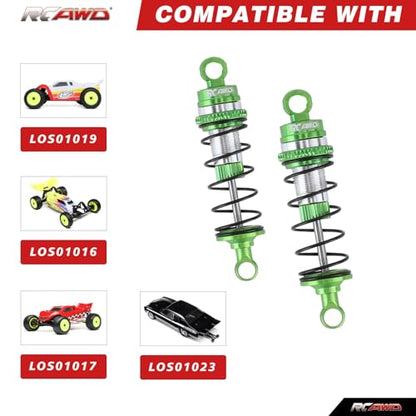 RCAWD Alloy Front Rear Shock for Losi 1/16 Mini-B 1/18 Mini-T Shocks Series Upgrades Part Green - color: Green