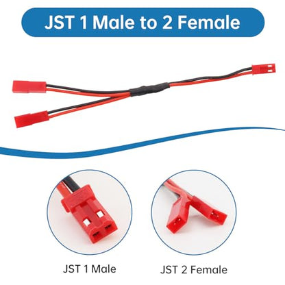 9Pcs 22AWG JST Plug Splitter Cable Male Female Y Harness Wire Fit for Traxxas TRX-4 RC Car Crawler Truck Cooling Fan ESC Battery Motor, Male to 2 Female, Female to 2 Female, Female to 2 Male Y Harness