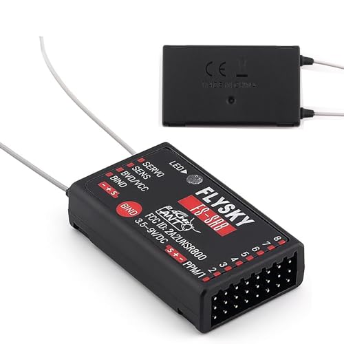 GoolRC Flysky FS-SR8 Receiver, 2.4GHz 8 Channel Remote Control Receiver Compatible with Flysky FS-ST8 RC Transmitter for RC Cars, Boats and Helicopters