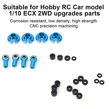 CNC Precision Machined Link Rod End Ball Joint Set for 1/10 ECX 2WD RC Car, Durable Accessories (Blue ECX1038B)