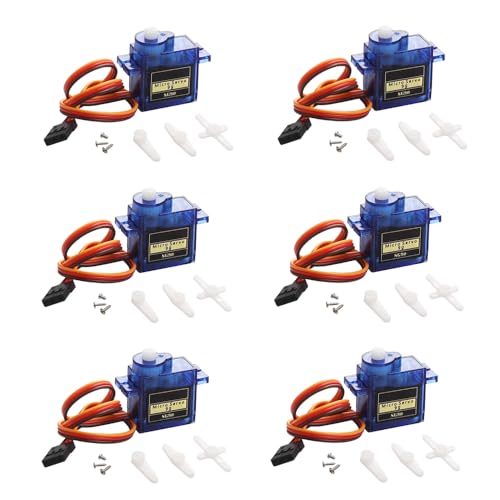 6Pcs SG90 9g Micro Servos Motor Kit for Arduino Projects,RC Car Robot Helicopter Airplane Controls Boat, Mini Servo Applications - color: 6 Pcs