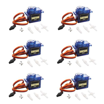6Pcs SG90 9g Micro Servos Motor Kit for Arduino Projects,RC Car Robot Helicopter Airplane Controls Boat, Mini Servo Applications - color: 6 Pcs