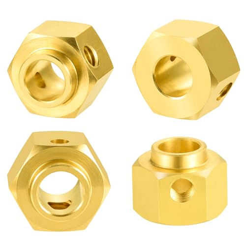 4Pcs Brass 12mm Wheel Hex Hubs Adapter, 8mm Thickness | 5mm, 8mm, 9mm, 10mm, 11mm, 12mm, Extension Combiner, Counterweight, For 1/10 Tra-xxas TRX4, RC Crawler Car - color: 8mm Thickness