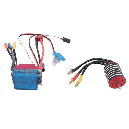 7200Kv Sensored Brushless Motor Combo | 35A ESC High for 1/18 1/16 1/14 RC Racing Car CNC Aluminum (6300KV) - size: 6300KV