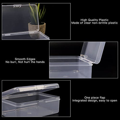 Clear Plastic Mini Storage Containers Box - Empty Plastic Bead Containers with Lids - Hinged Lid for Beads, Earplugs, Pins, Small Items - 12 Pack (5.6 x 4.1 x 1.9 inch) - size: 5.6 x 4.1 x 1.9 inch