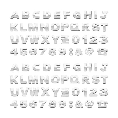 80PCS Car Emblem Letter Sticker, 3D Number Symbol Vehicle Door Tailgate Trunk Badge Decal, Weatherproof Automotive Exterior Badge Emblem Logo Decorations, Universal for Vehicles