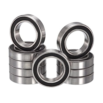 6804-2RS Deep Groove Ball Bearings, ID 20mm x OD 32mm x Width 7mm Double Rubber Sealed Ball Bearing Pre-Lubricated Chrome Steel Z2 Lever 10pcs - size: 6804-2RS 20x32x7mm
