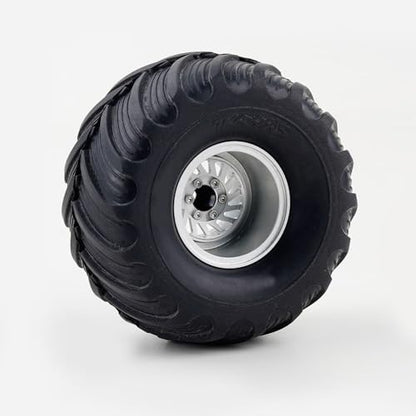 DJX TRX4MT Wheel Rims Aluminum Deep Dish Wheels for 1/18 Traxxas TRX-4MT F-150 K10 RC Monster Truck Upgrade Parts(Silver) - color: Silver