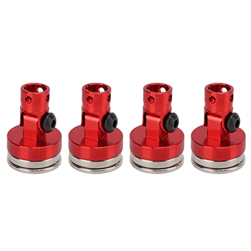 Keenso Light Aluminum Alloy RC Magnetic Body Post Set, Improve The Appearance of Your RC Car, 4 Pieces of RC Body for 1/8 1/10 Fans of Remote Control Vehicles (#1) - color: Red