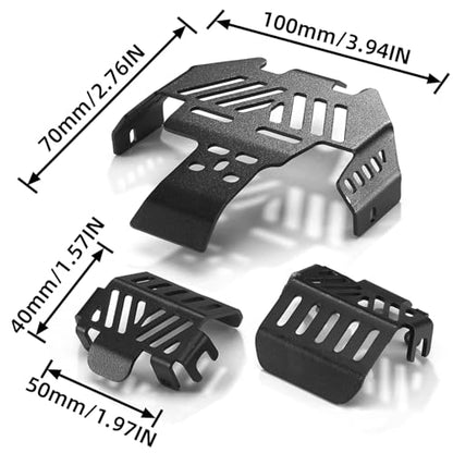 TRX4 TRX6 Chassis Armor Upgrade Set 7Pcs - Metal Chassis Armor, Axle Protector, Skid Plate & Electronics Box Armor for 1/10 RC Crawler TRX4 TRX6 82046-4 92076-4 K5 Upgrade