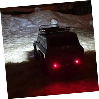 Car Roof Luggage Bracket with Led Light for Crawler Black Storage Rack for Simulation Accessories Lightweight and Luggage Holder - size: 24.80X14.10X2.30CM