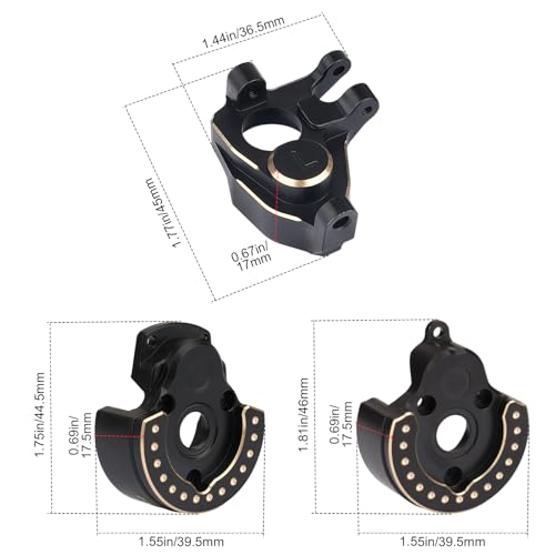 HobbyPark Brass Front & Rear Portal Cover Steering Knuckle Counterweights Weights for Vanquish VP VS4-10 1/10 RC Crawler F10 Portal Axle Phoenix LCG VRD Carbon Kit Lower COG Upgrades Parts