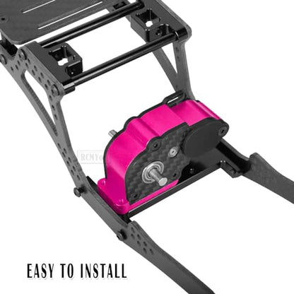 Aluminum LCG Transmission Gearboxes Upgrades Part for SCX10 SCX10 II 90046 90047,RC Crawler Car Alloy Transmission Gearbox Hop Ups,Pink - color: Pink - Scx10
