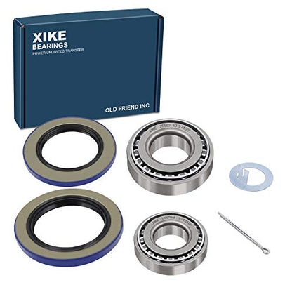 XiKe 5,200-6,000 lb Axles Bearings 25580 25520 & LM67048 LM67010, 1 Set | Includes 21333TB/10-10 Seal, 22333TB/10-36 Seal and Cotter Pin - size: 25580/20 ＆ LM67048/10 + Seal ID 2.125'' ＆ 2.250'', style: Pack 1 Set