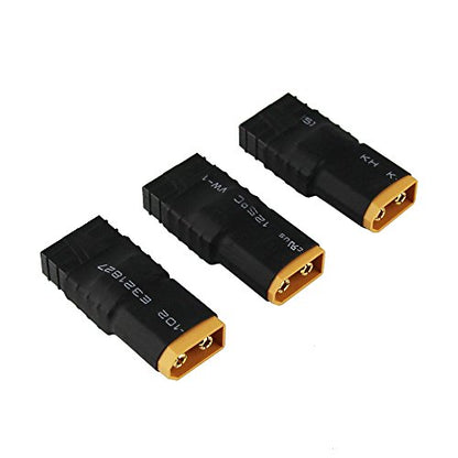 3pcs Compatible with TRX Female to XT60 Male Connector Adapter for Zippy Revo Slash(Pack of 3)