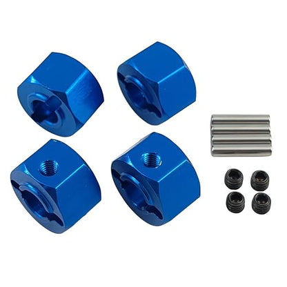 12mm Aluminum Wheel Hex Hub Adapter for 1/10 Mini Maxx RC Car (Blue) | Alloy,3654,Upgrade Parts,CNC Machined,High Strength,Precision Fit,Wear Resistant,Easy Installation - color: Blue