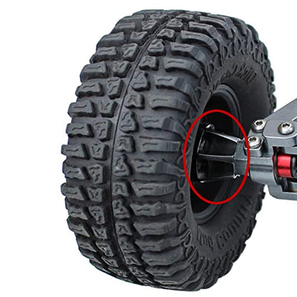 4Pcs RC Metal 12mm Hex Wheel Hub Adapters for 1/10 RC Crawler(18mm) | 1.9/2.2inch Beadlock Wheel Rim Adapter,18mm Extension Wheel Adapter,Alloy Metal,Black - size: 18mm