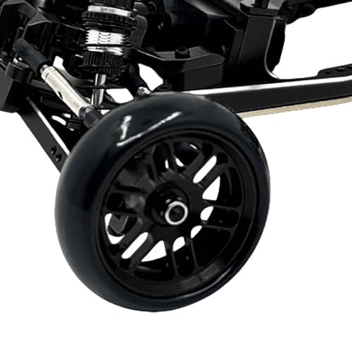 1/24 Finished Drift Tire Set, Compatible with WLtoys 244016 Losi Micro B RC Car Losi Micro B Upgrade (Black) - color: Black