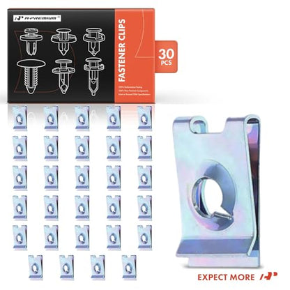 A-Premium 30PCS Body Chassis Nut Screw Retainer Clips, Fits for #10 Screw | Compatible with BMW Universal Models, 330i 340i 530i 550e xDrive X1 X3 X5 & More, Zinc, Replace# 7129901651