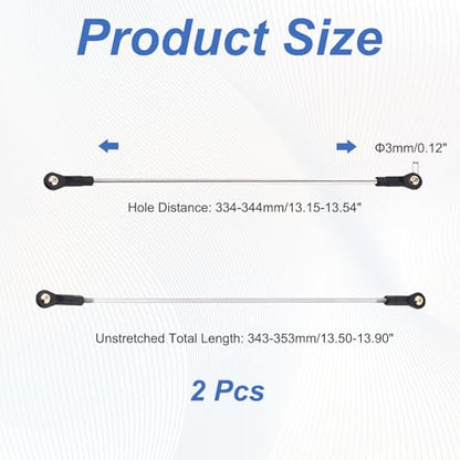 MECCANIXITY 4Pcs Adjustable Turnbuckles Camber Links, 334-344mm Turnbuckle Rod Steering Servo Linkage with M3 Ball Head Rod Ends for RC Car Replace Parts DIY - size: 334-344mm