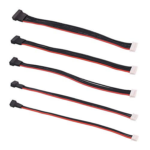 JST-XH 2S 3S 4S 5S 6S Each 1pc 8" / 200mm 22awg Lipo Balance Wire Extension Silicone Cable Lead Cord for RC Battery Charger(C137-5)