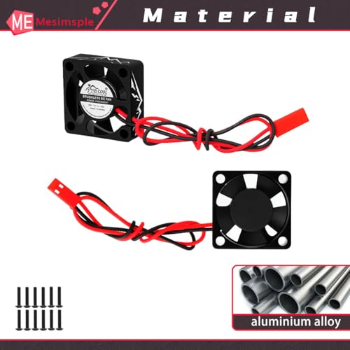 3pcs Alum 30mm RC Motor Heatsink 28000RPM ESC Cooling Fan for RC Car 1/8 1/10 1/12 Scale 540 550 Brushless Motor Upgrade Parts Black