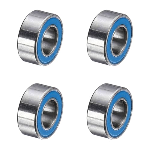 uxcell 4 Pcs MR63-2RS Deep Groove Micro Bearing, 3x6x2.5mm Double Rubber Sealed Chrome Steel Small Bearings (ABEC5, Z4 Low Noise) - size: MR63-2RS