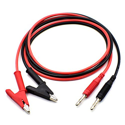 2Pcs 4mm Banana Plug to Alligator Clip Test Lead Wire Cable Set 14AWG for Multimeter Oscilloscope 3 Feet - size: 3Ft