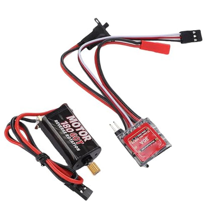 Changor 30A Mini Brush ESC Powerful Brushed Electronic Speed Controller with Brake for 1/16 1/18 /24 RC Cars Boats Compact Design (60T) - size: 60T