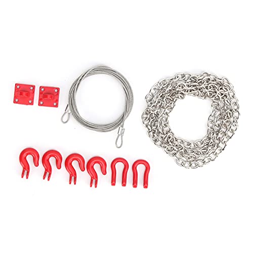CHICIRIS Metal Trailer Hook Tow Chain Shackle Bracket for 1/10 RC Crawler, Climbing Car with Iron Stainless Steel Parts