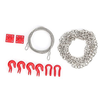 CHICIRIS Metal Trailer Hook Tow Chain Shackle Bracket for 1/10 RC Crawler, Climbing Car with Iron Stainless Steel Parts