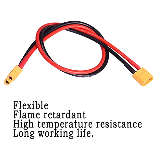 MEIRIYFA XT60 XT-60 Extension Cable, XT60 Male to XT60 Female Adapter Extension Cord with 50cm 12AWG Silicone Wire for Solar Panel RV Automotive RC Lipo Battery
