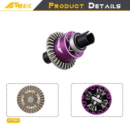 Steel Front Differential Diff Input Gear Kit Compatible with Arrma Typhon Granite Mojave Grom Series Upgrade Part Purple - color: Purple