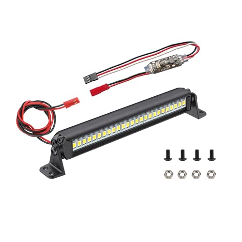RC Light Bar 25 LED 4.5 Inch Aluminum RC Lights RC Crawler Accessories for Axial SCX10 Traxxas TRX4 TRX4M Arrma Senton Redcat GEN7 1/10 1/18 Scale Rock Crawler Truck RC Car Roof Light Kit