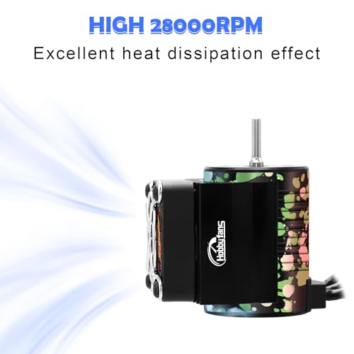 Waterproof GR3650 4300KV Brushless Motor 3.175mm Shaft with 60A Sensorless Brushless ESC Electric Speed Controller Combo Set and Heatsink & Programming Card for 1/10 RC Car Truck