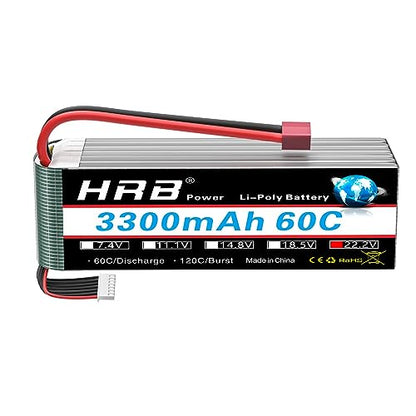 HRB 6S 3300mAh Lipo Battery T 22.2V 60C Compatible with RC Plane