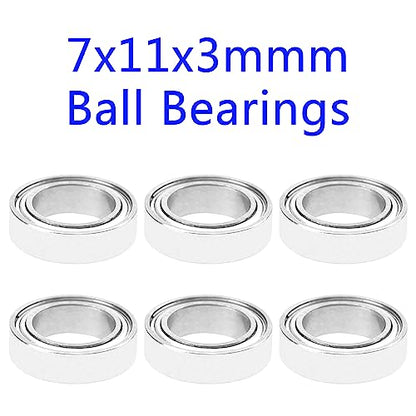 18PCS ShareGoo Ball Bearing Set 4x7x2.5 4x8x3 7x11x3mm Compatible with Wltoys 1/14 144001 RC Car Upgrade Parts