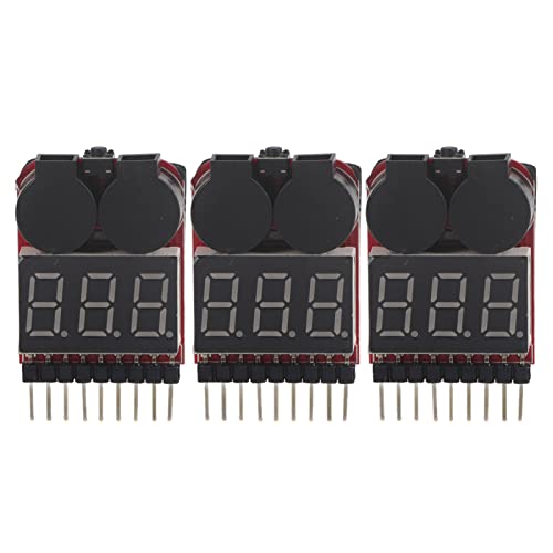 Lipo Battery LED Tester, Long Lasting Low Voltage Alarm Buzzer Checker for RC Enthusiasts